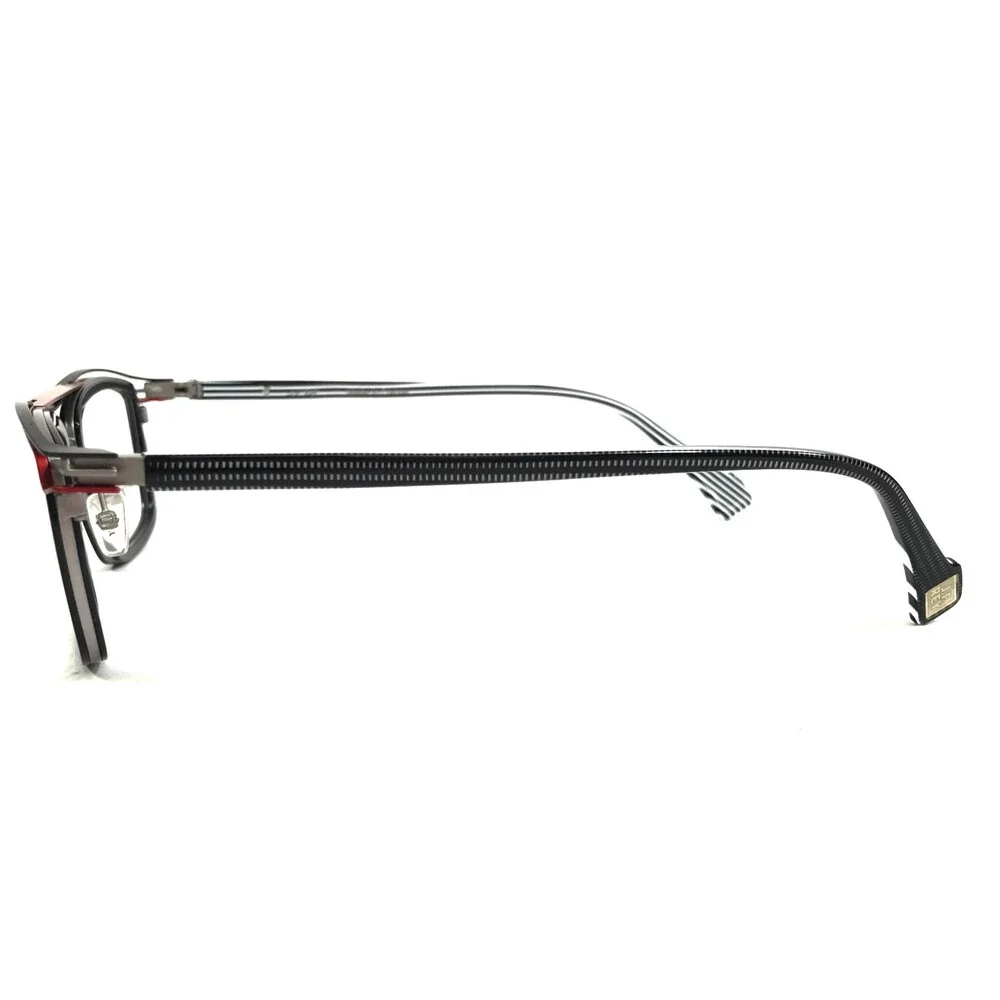 J. F. Rey Eyeglasses Frames JF2964 0030 Black White Red Square 51-19-140